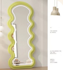 Wavy Fabric Free Standing Led Mirror