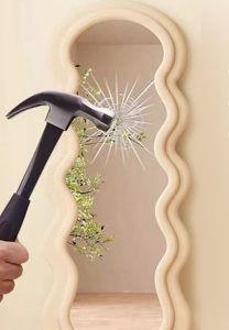 Wavy Fabric Free Standing Led Mirror