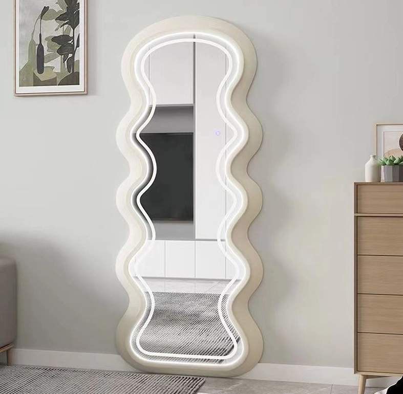 Wavy Fabric Free Standing Led Mirror