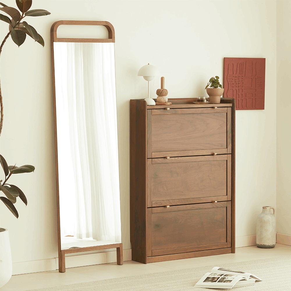 Kingwin Floor Mirror Minimalist Wood Standing Mirror