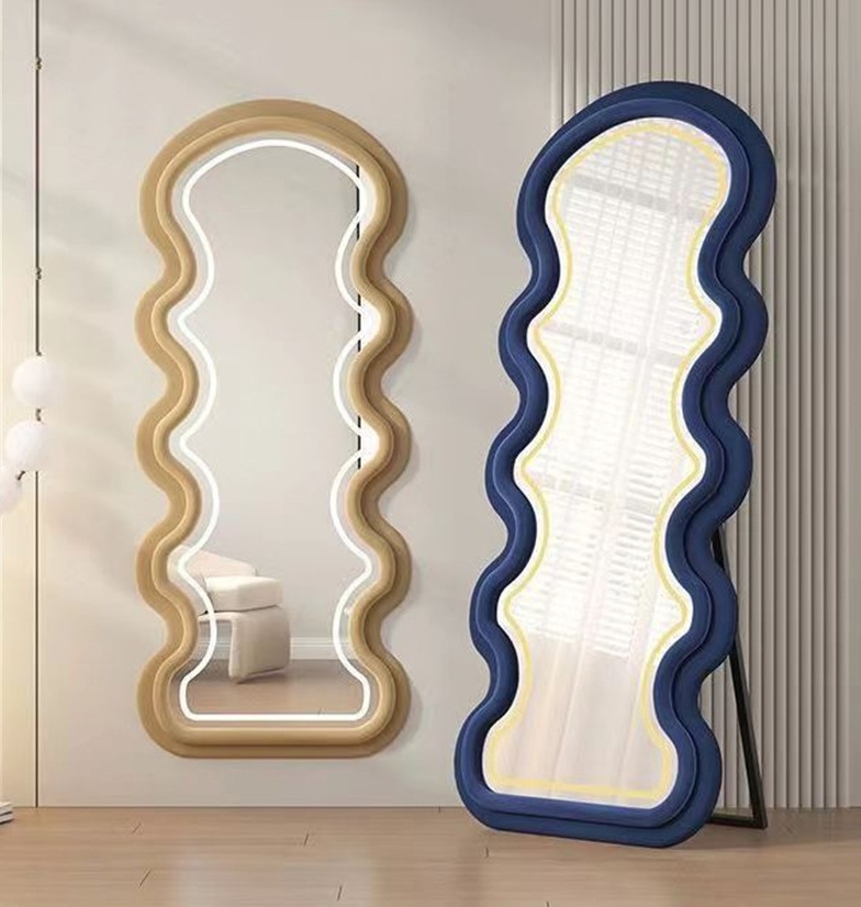 Wavy Fabric Free Standing Led Mirror