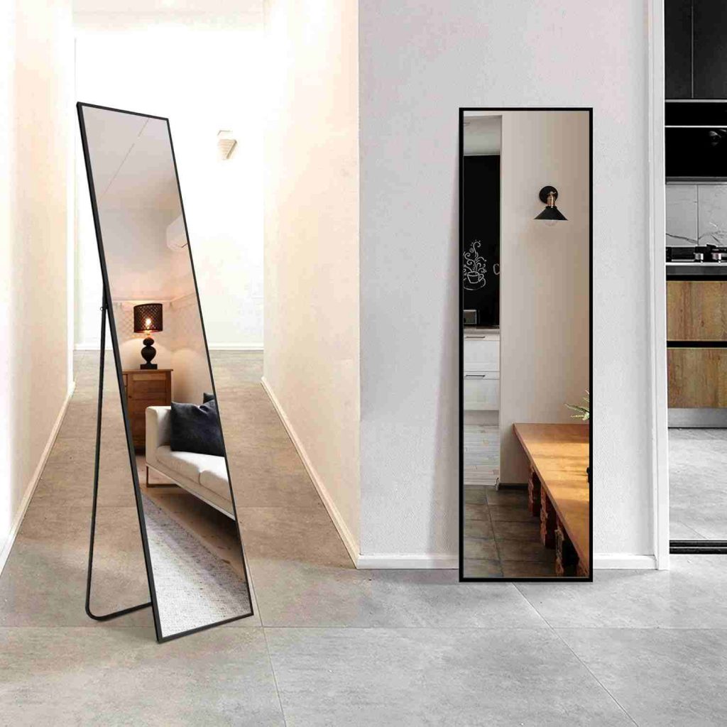 22″ x 64″ Black Floor Mirror Full Length Mirror Standing Mirror for Bathroom