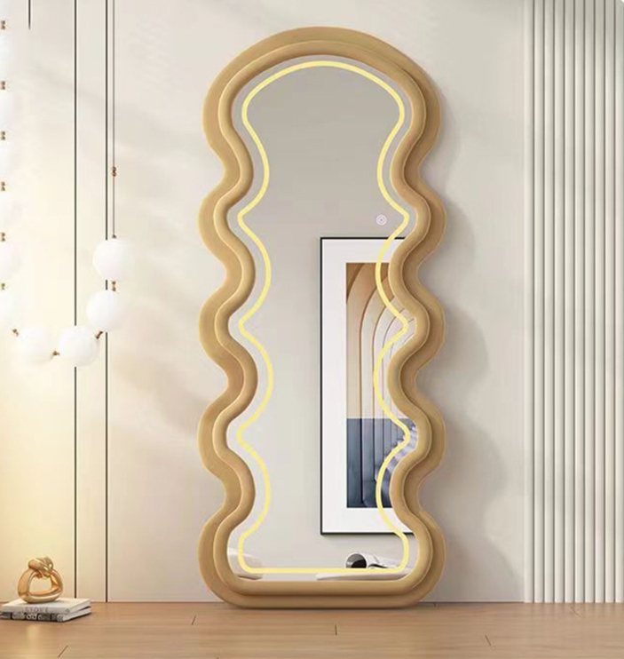 Wavy Fabric Free Standing Led Mirror