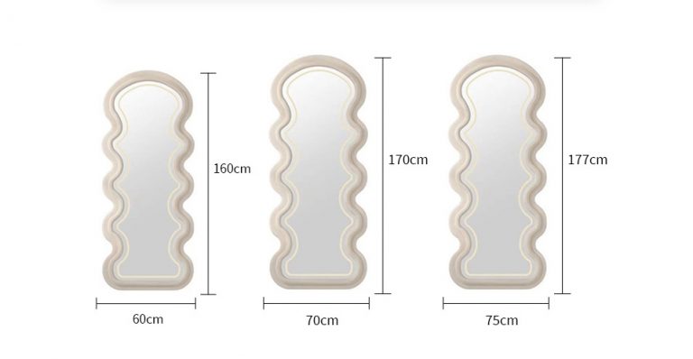 Wavy Fabric Free Standing Led Mirror
