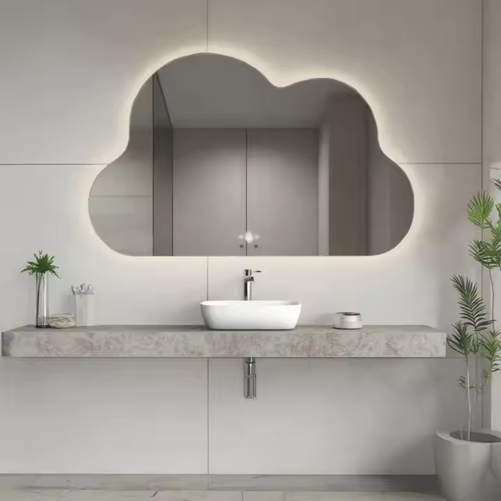 cloud shape led mirror