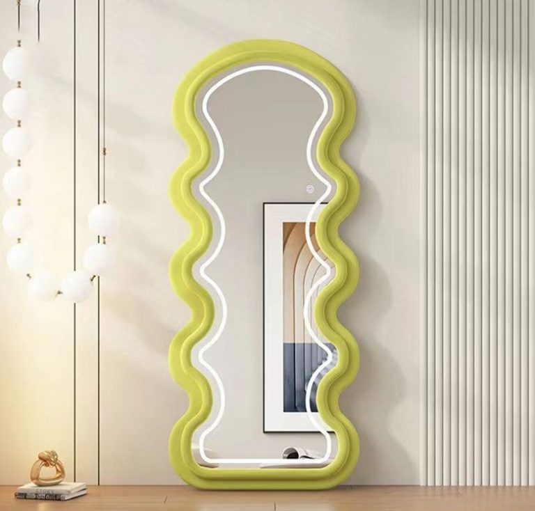 Wavy Fabric Free Standing Led Mirror