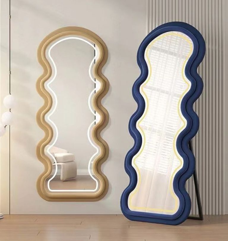Wavy Fabric Free Standing Led Mirror