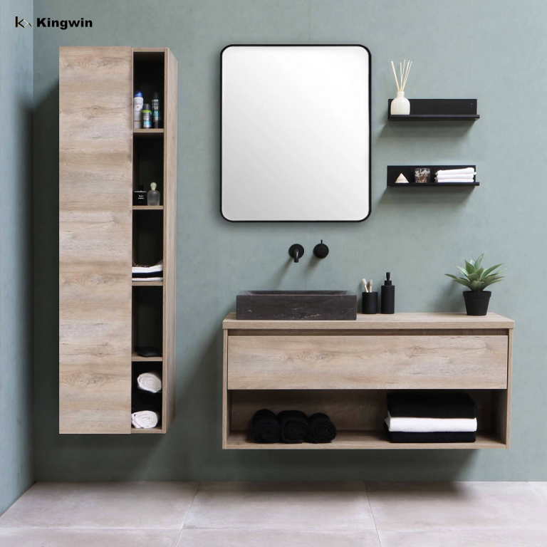 Metal Frame Black Square Bathroom Mirror