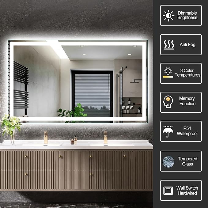 bathroom mirror with led light