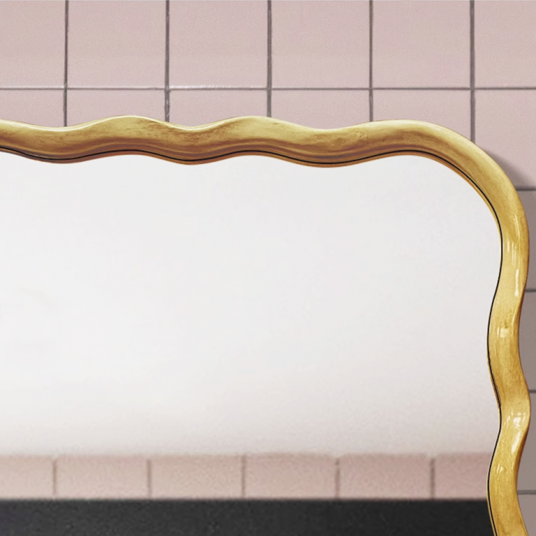 Metal Wave Gold Vanity Mirror
