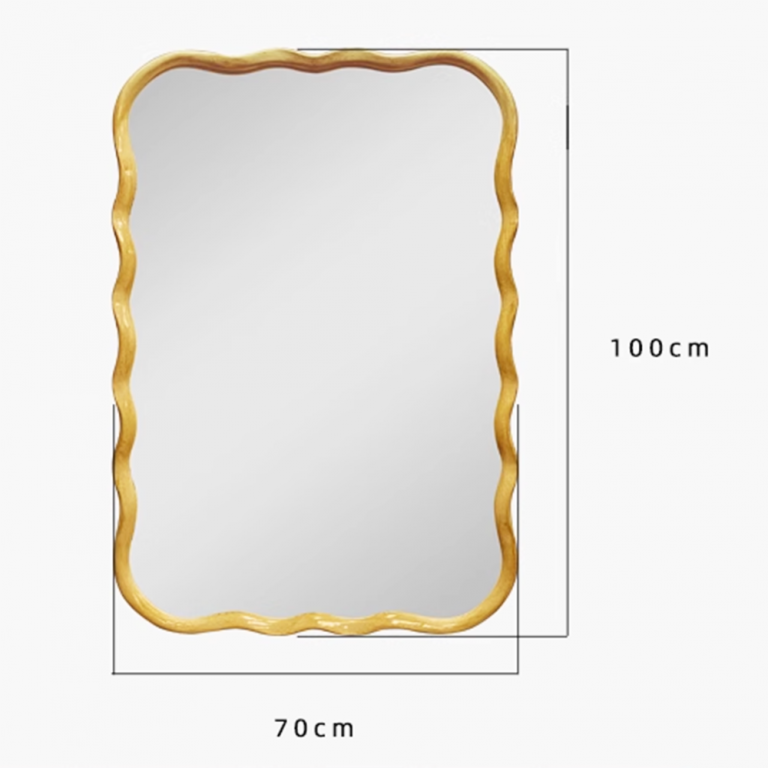 Metal Wave Gold Vanity Mirror