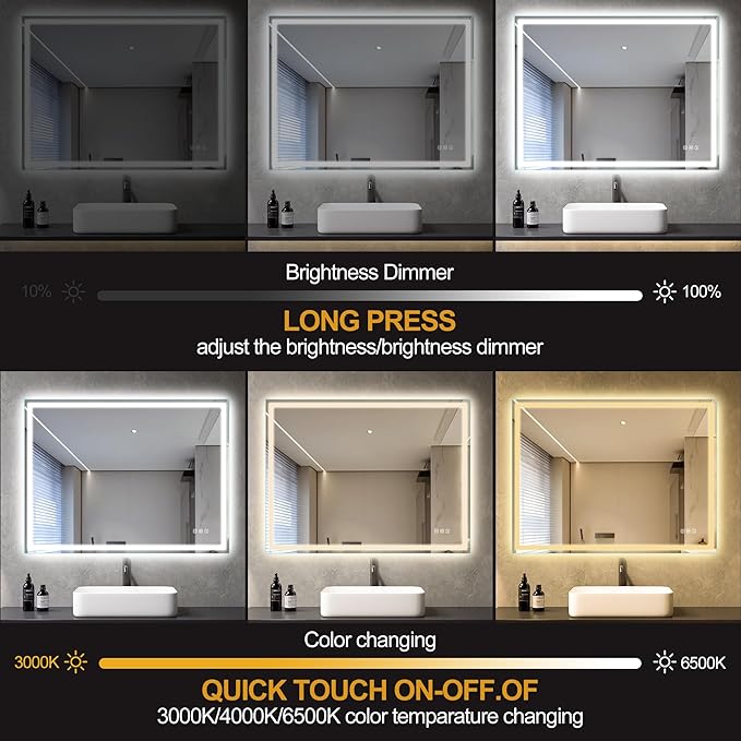 bathroom mirror with led light