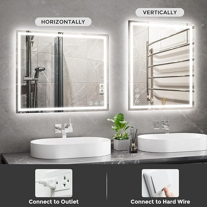 bathroom mirror with led light