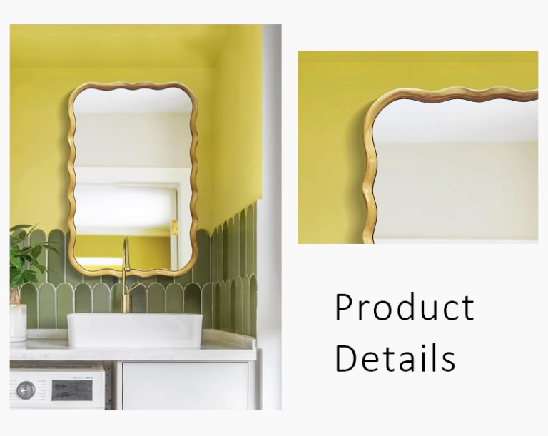 Metal Wave Gold Vanity Mirror