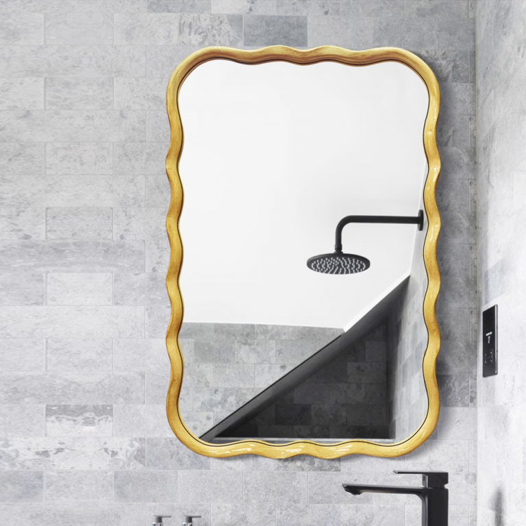 Metal Wave Gold Vanity Mirror