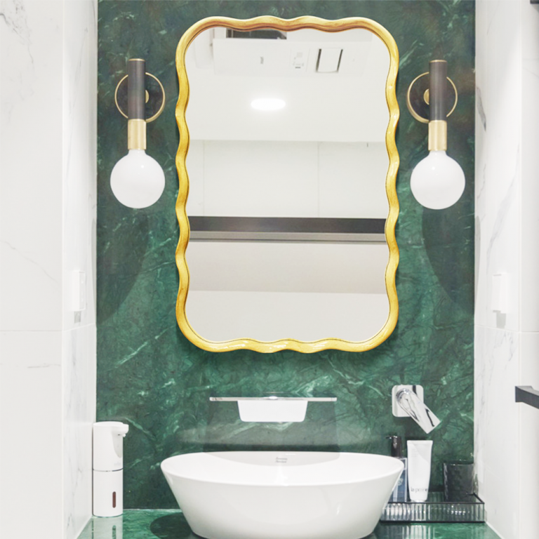Metal Wave Gold Vanity Mirror