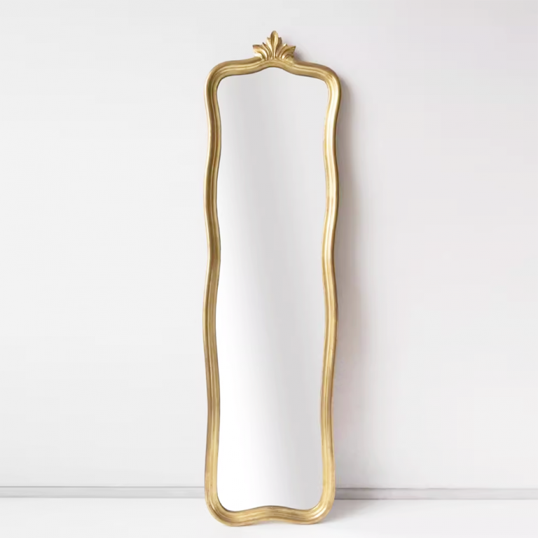 Oversized Vintage Gold Ornate Floor Mirror Baroque Decor