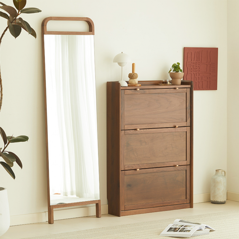 Kingwin Floor Mirror Minimalist Wood Standing Mirror