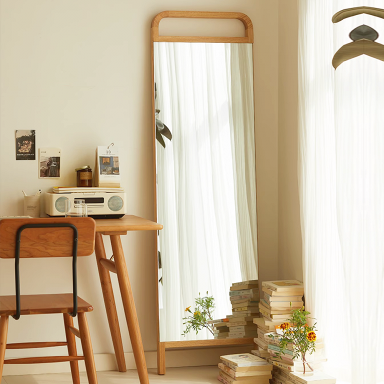 Kingwin Floor Mirror Minimalist Wood Standing Mirror