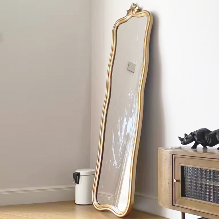 Oversized Vintage Gold Ornate Floor Mirror Baroque Decor