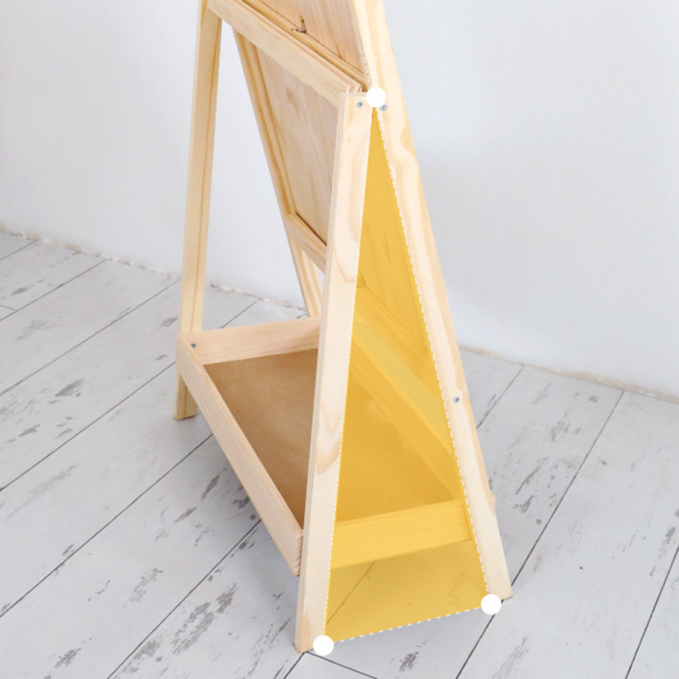 Arched Wood Easel Standing Floor Mirror