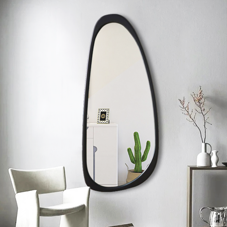 Manufacture Irregular Decorative Wood Floor Mirror