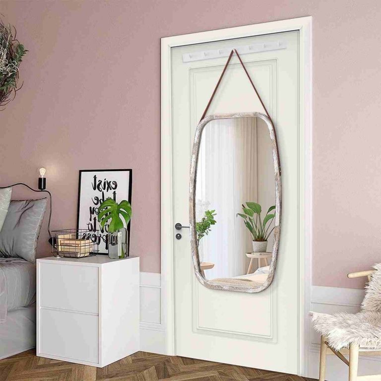 Large Hanging Rustic Wall Mirror 30x17 Decorative Wood Mirror