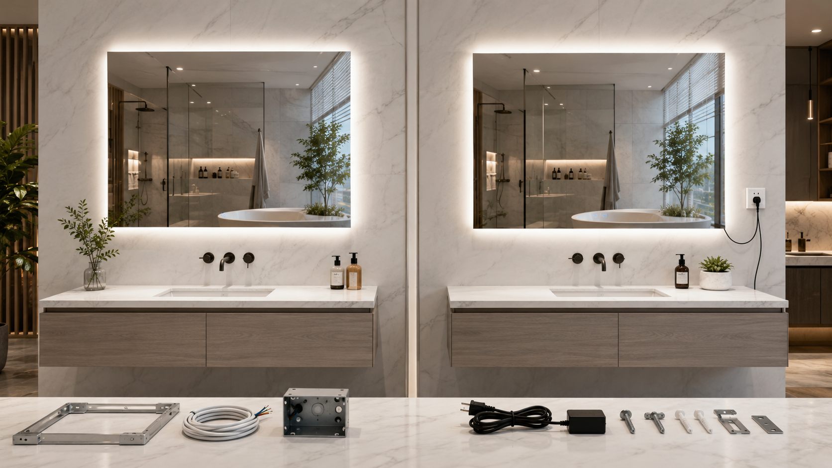Hardwired vs Plug-In LED Bathroom Mirrors What Should Project Buyers Specify Before Ordering