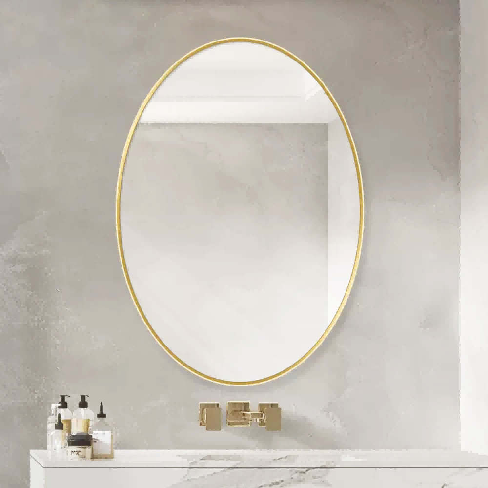 Oval LED bathroom mirror design example for custom retail mirror collection development